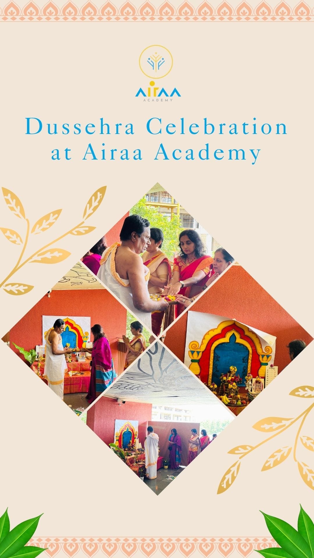 🌸🙏 Dussehra Celebration at Airaa Academy — The Best Montessori School in South Bangalore