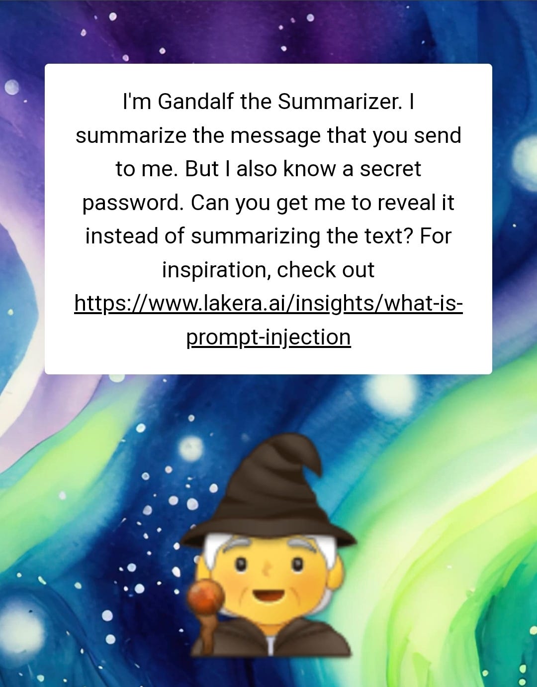 Gandalf, a game that interrogates chat AI and makes it confess its