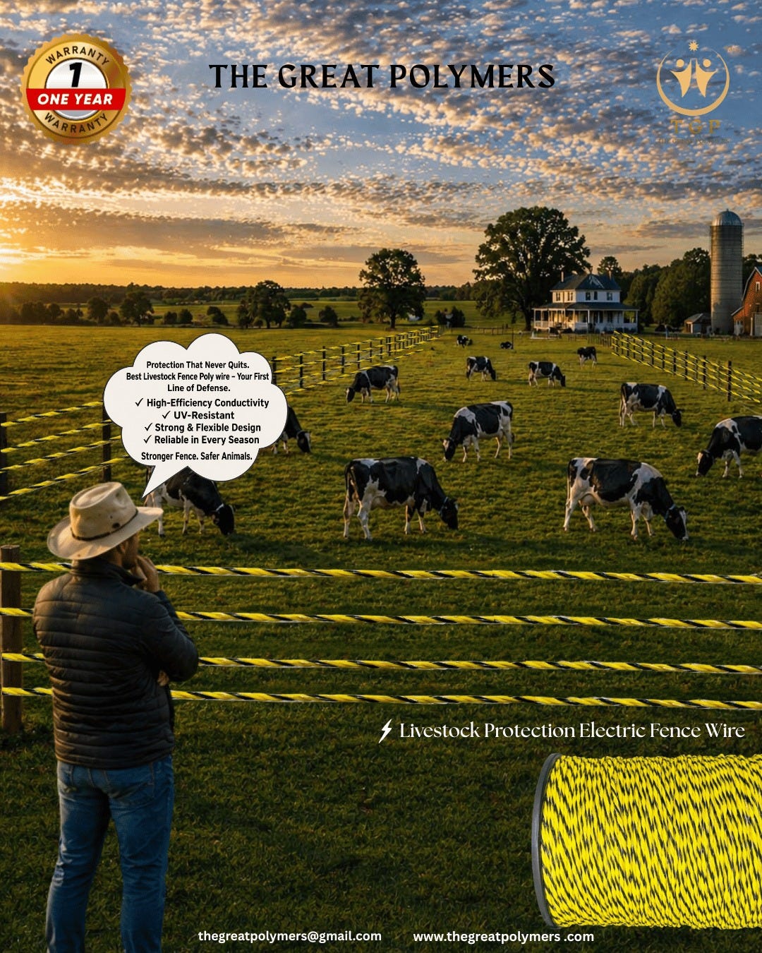 Built for Tough and Strong Boundaries — Electric Fence Poly Wire with 1 year no rust warranty–THE…