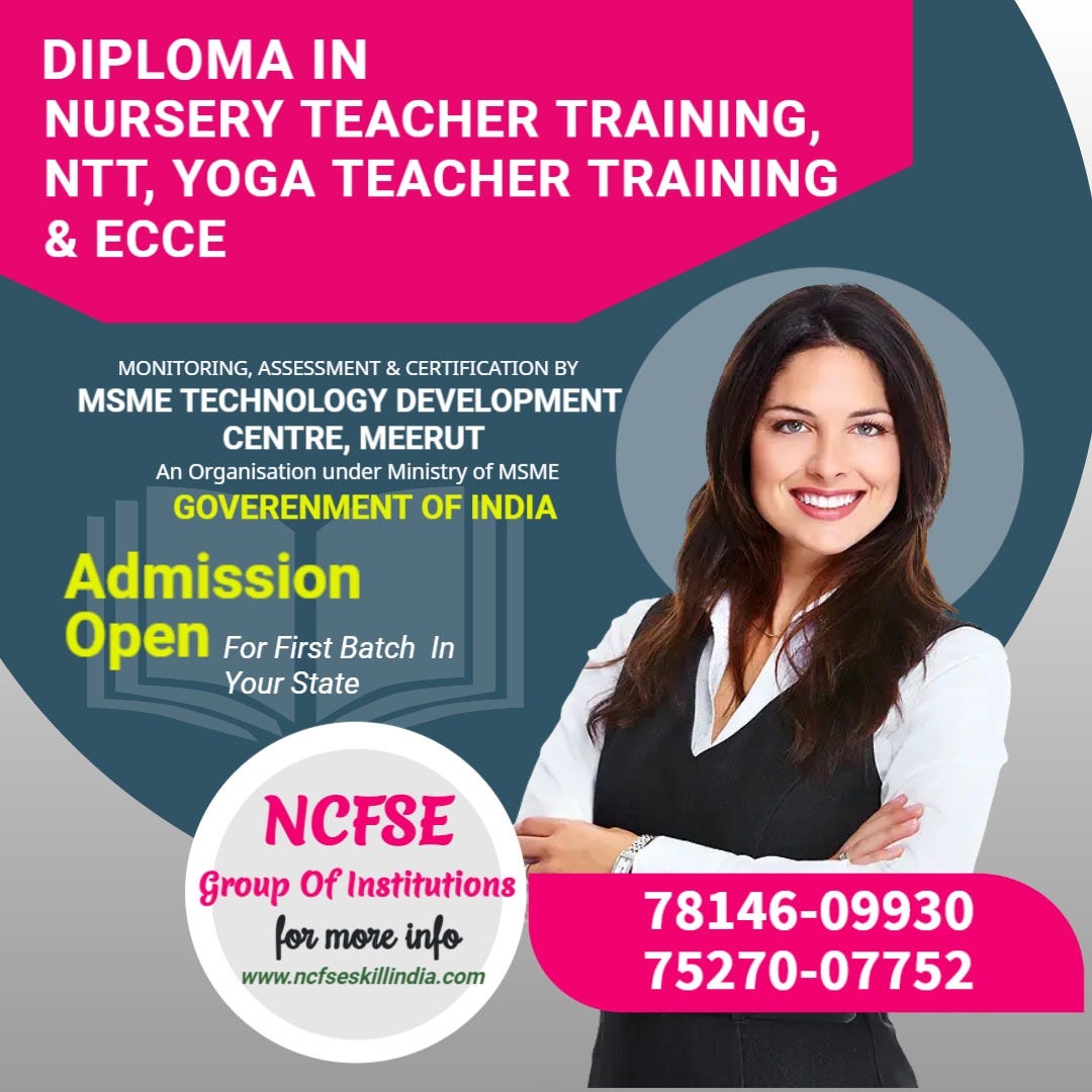 Call 7527007752 for One Year NTT Courses after 12th Class Apply for