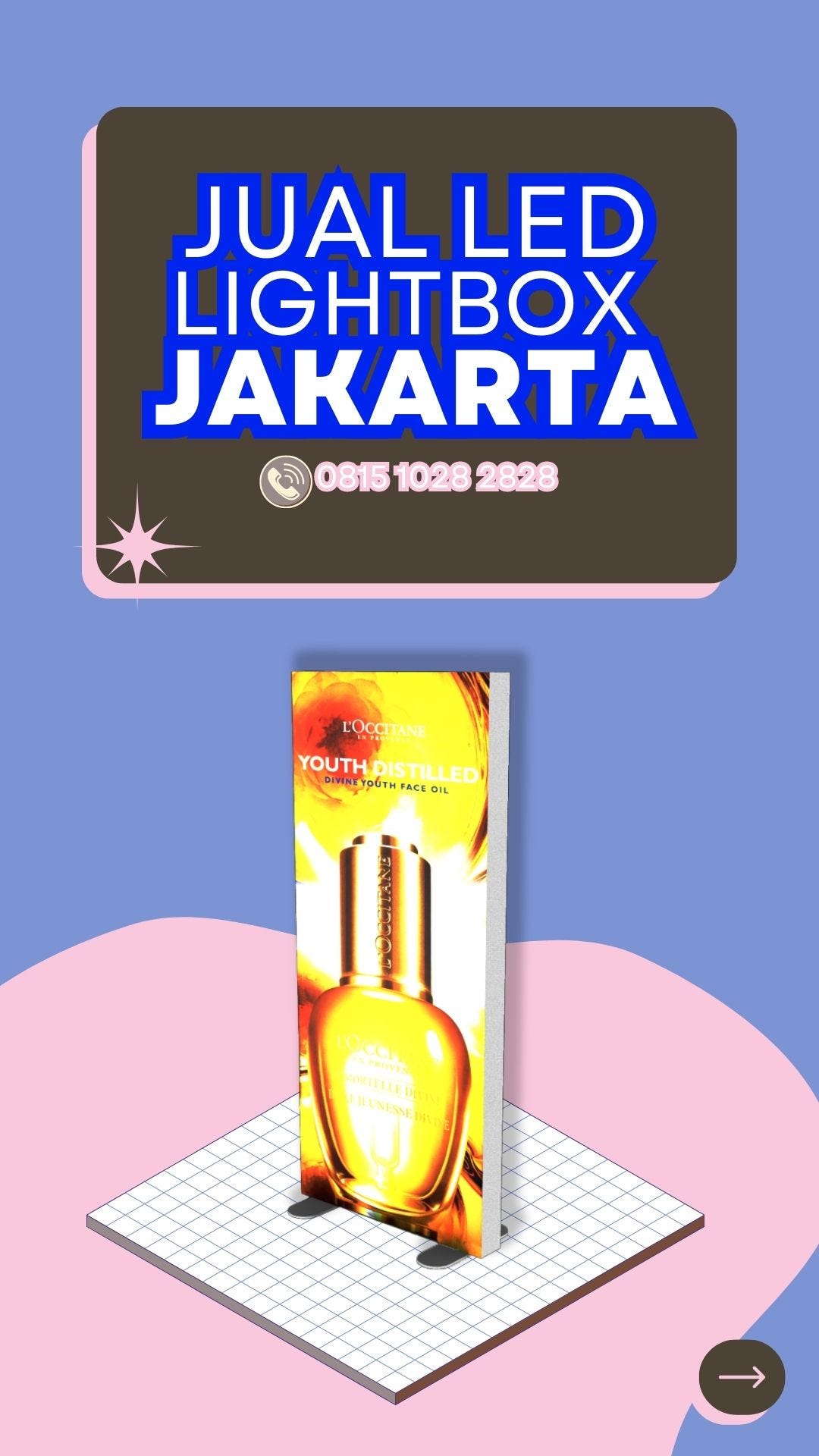 JUAL LED Lightbox Double Sided Jakarta WA +62 815 1028 2828 Distributor Lightbox Medium