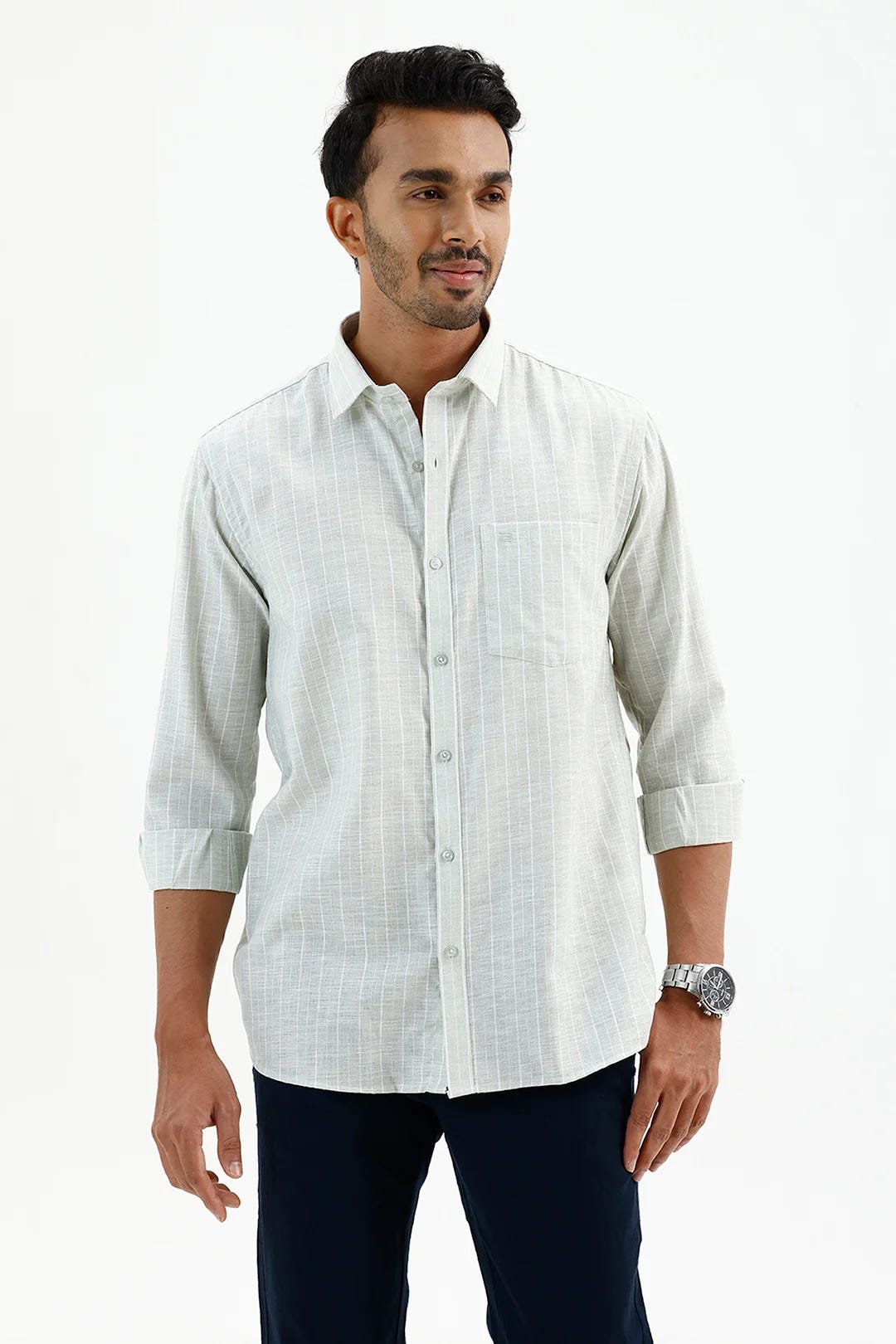 Jeta — Ice Mint Casual Shirts For Men