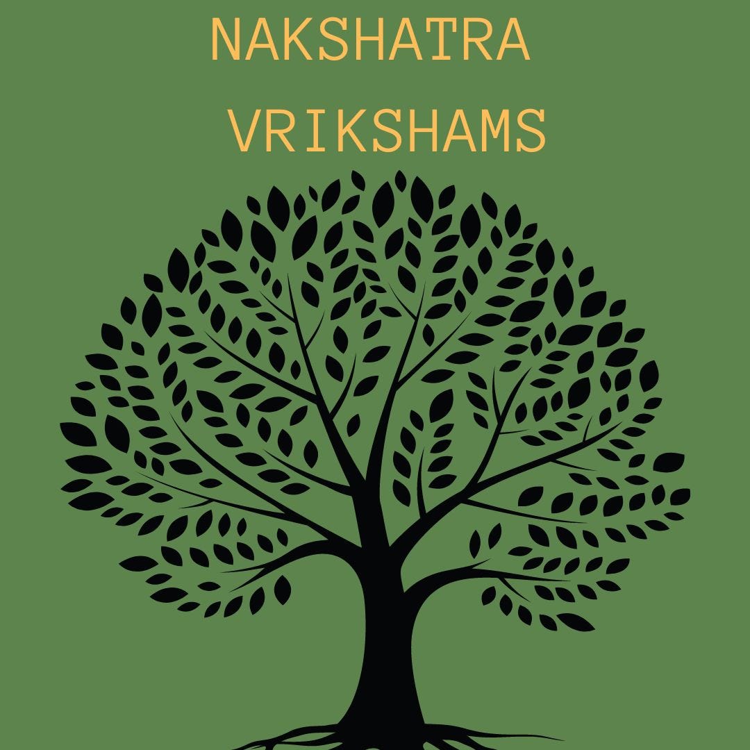 Trees associated with each Nakshatra in astrology.