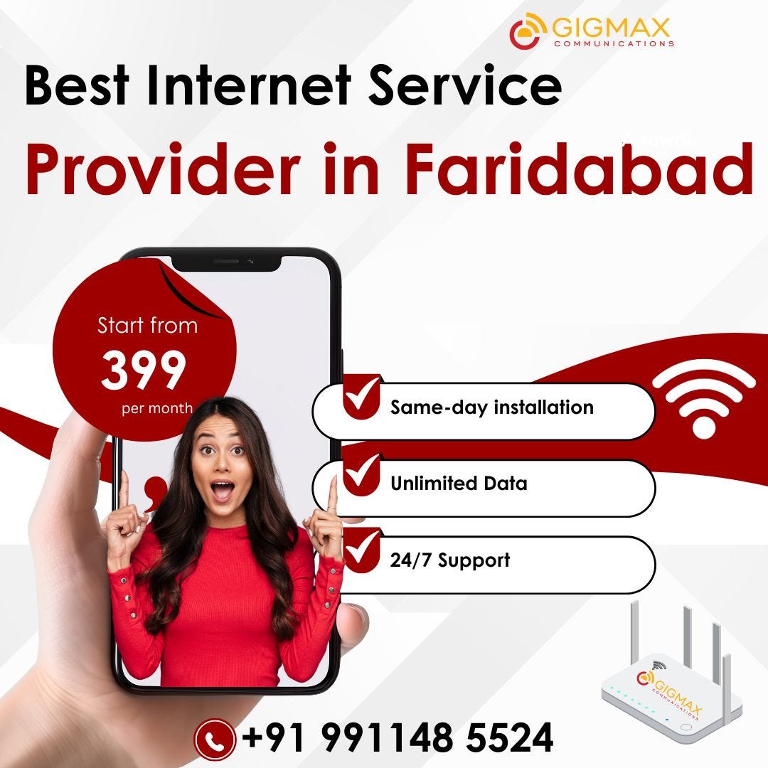 Best Internet Provider in Faridabad –High-Speed WiFi Plans by Gigmax