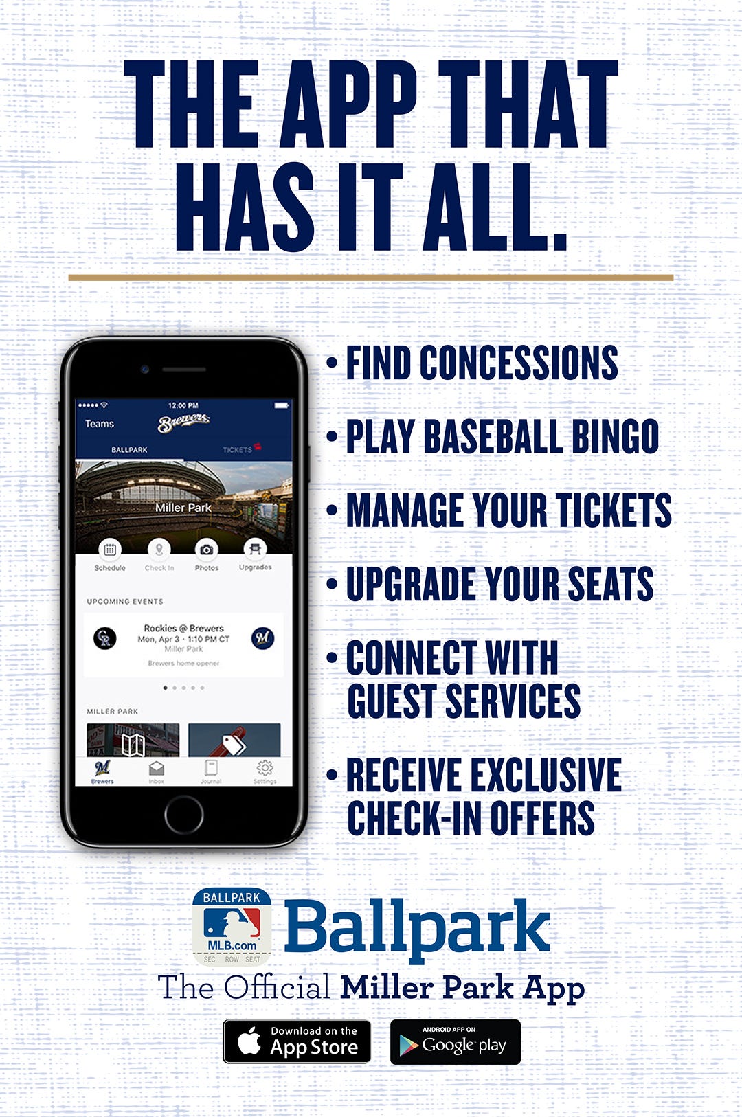 BREWERS REVEAL ENHANCEMENTS TO BALLPARK APP” by Caitlin