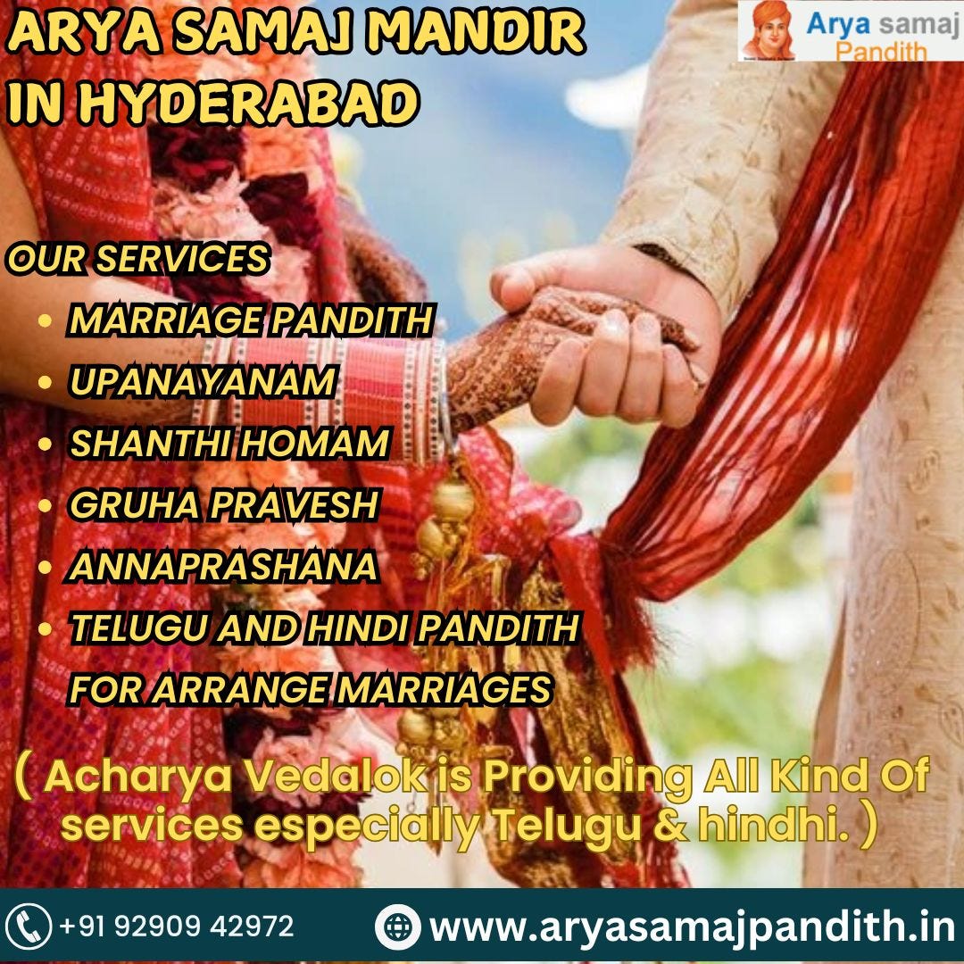 Arya Samaj Mandir and Pandith in Hyderabad