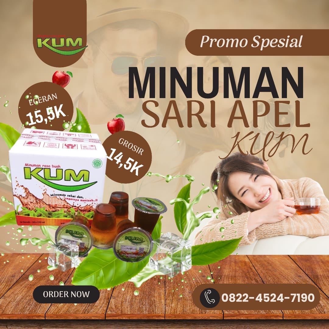 Minuman Sari Apel KUM, WA 0822–4524–7190, Rasakan Manfaatnya untuk Kesehatan!