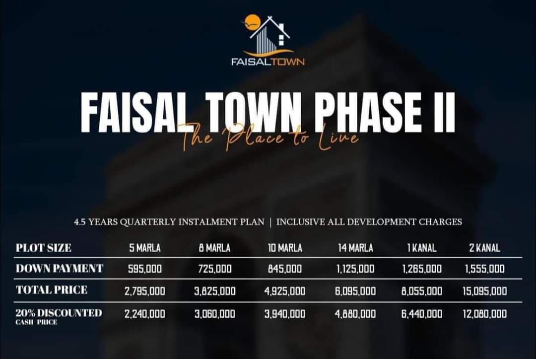 Faisal Town Phase 2 Payment Plan