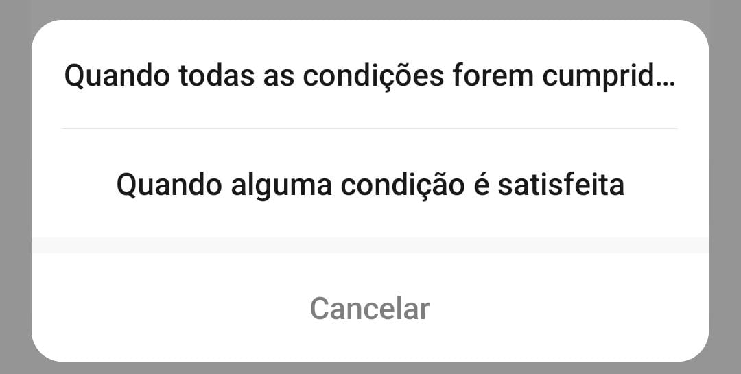 Tipos de composição para eventos: E/AND e OU/OR