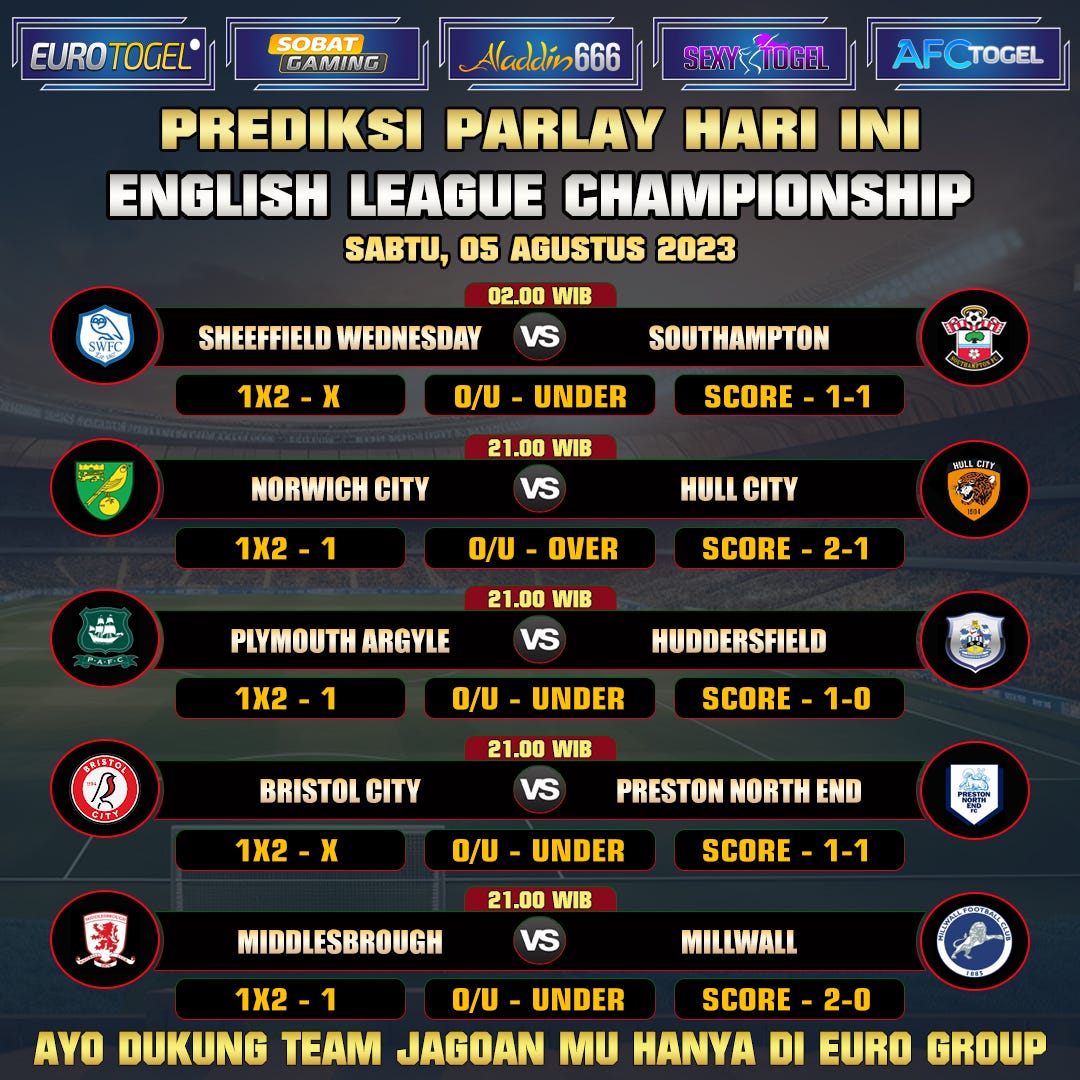 PREDIKSI PARLAY SABTU 05 AGUSTUS 2023 EURO GROUP Medium PREDIKSI PARLAY SABTU 05 AGUSTUS 2023 EURO GROUP Medium