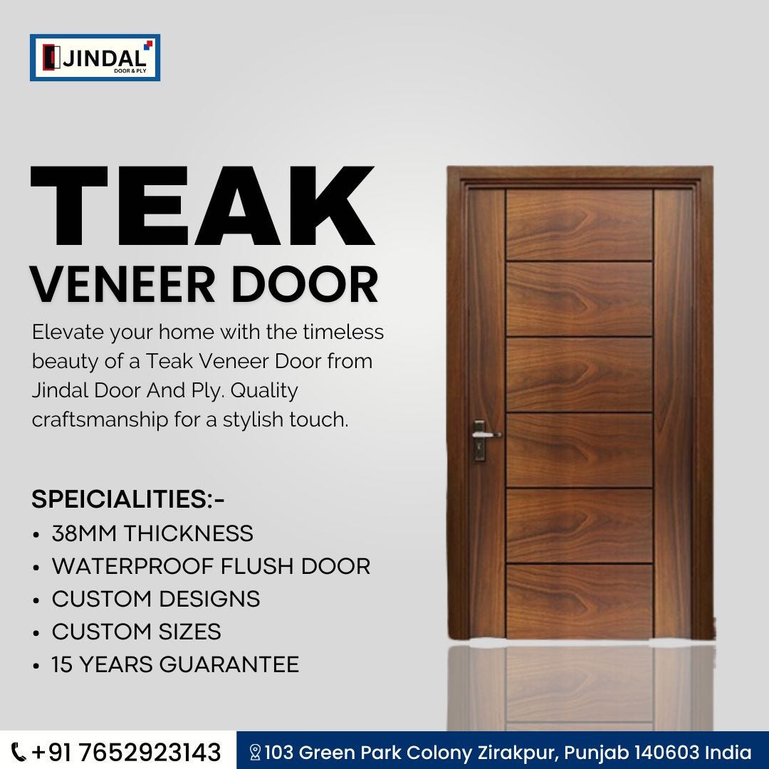 “Enhance Your Home with Teak Veneer Doors in Zirakpur by Jindal Door