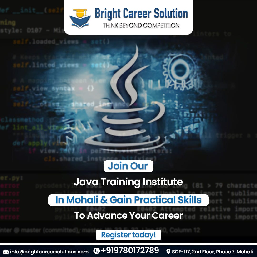 Master Java Programming at the Leading Institute in Mohali - BCS Mohali ...