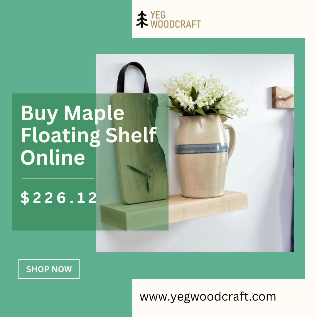Buy Maple Floating Shelf Online YEG Woodcraft Medium