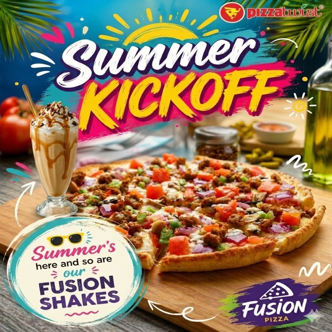 Pizza Twist | Best Vegetarian Pizza Delivery in Kent — Summer Is Here, Enjoy Fusion Pizza & Shakes!