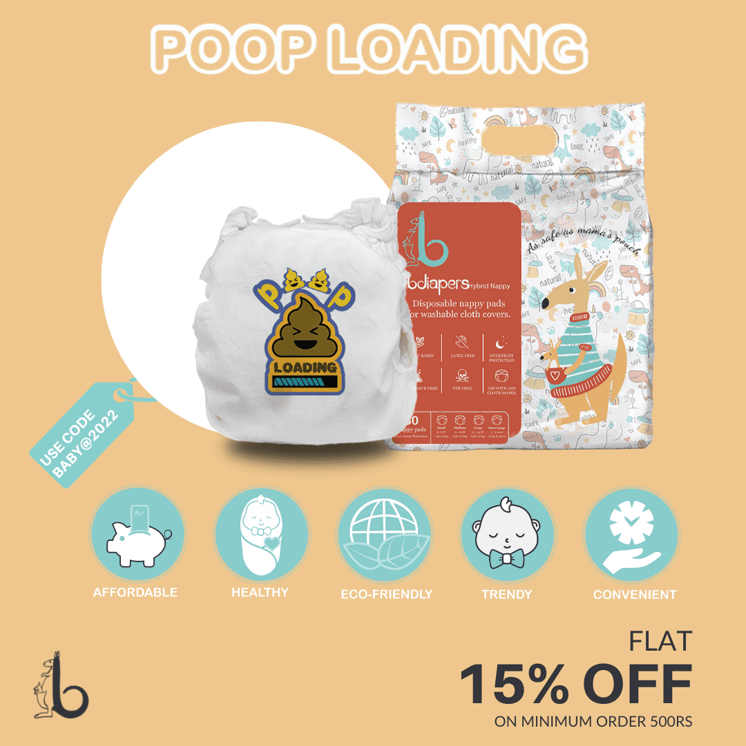 PooP Loading 30 Disposable Nappy Pads With Washable and Reusable Cloth