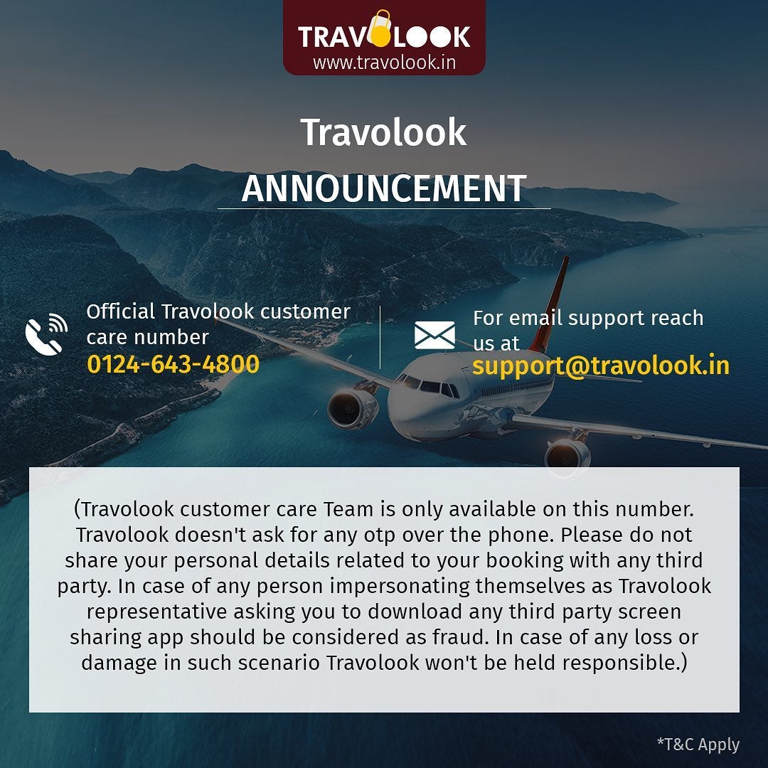 Travolook Helpline Number