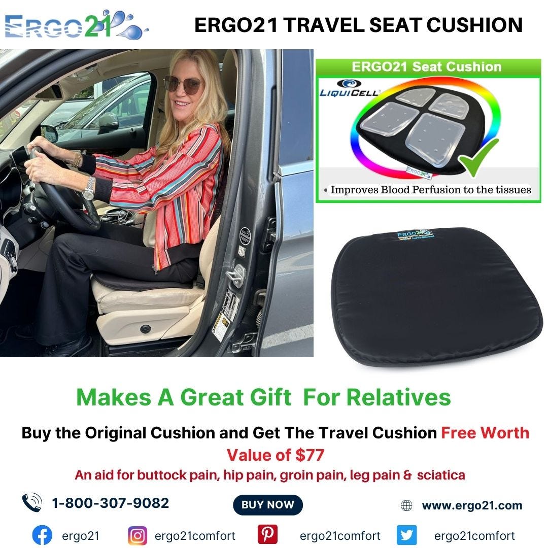 Car Seat Cushion for Ultimate Comfort on Long Drives, by Ergo21