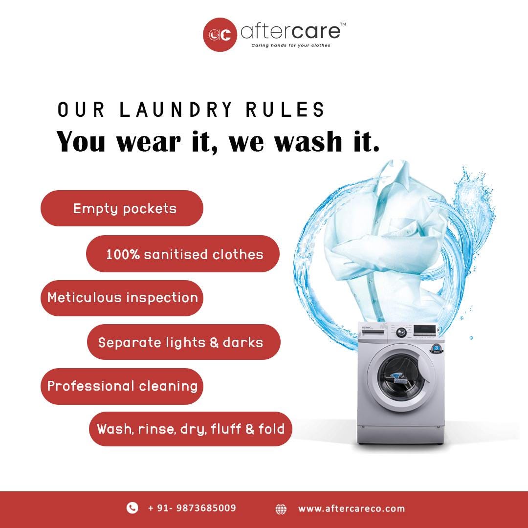 Gurgaon online laundry service Aftercare Aftercare Medium