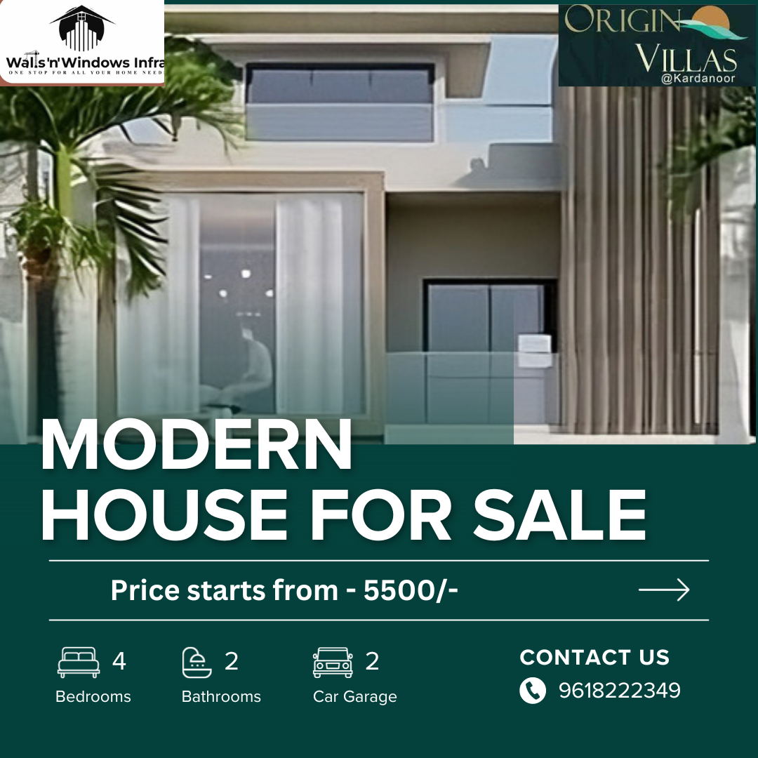 Modern House for Sale Walls n Windows Infra Medium