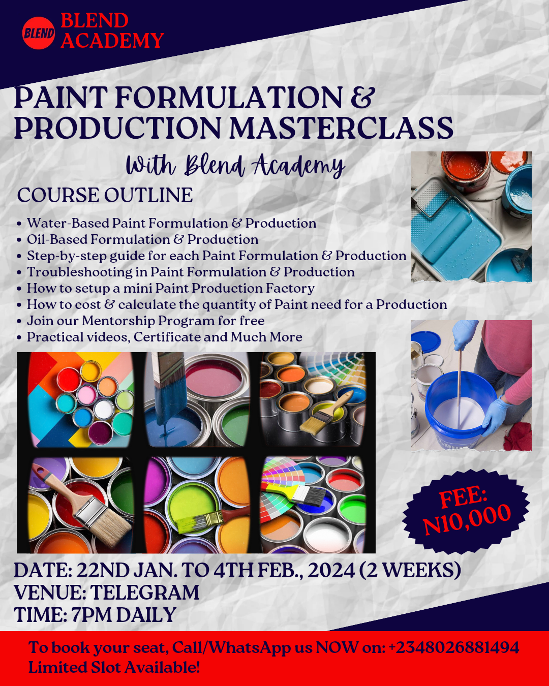 🎨 Paint Formulation & Production Masterclass Innovate, create, lead