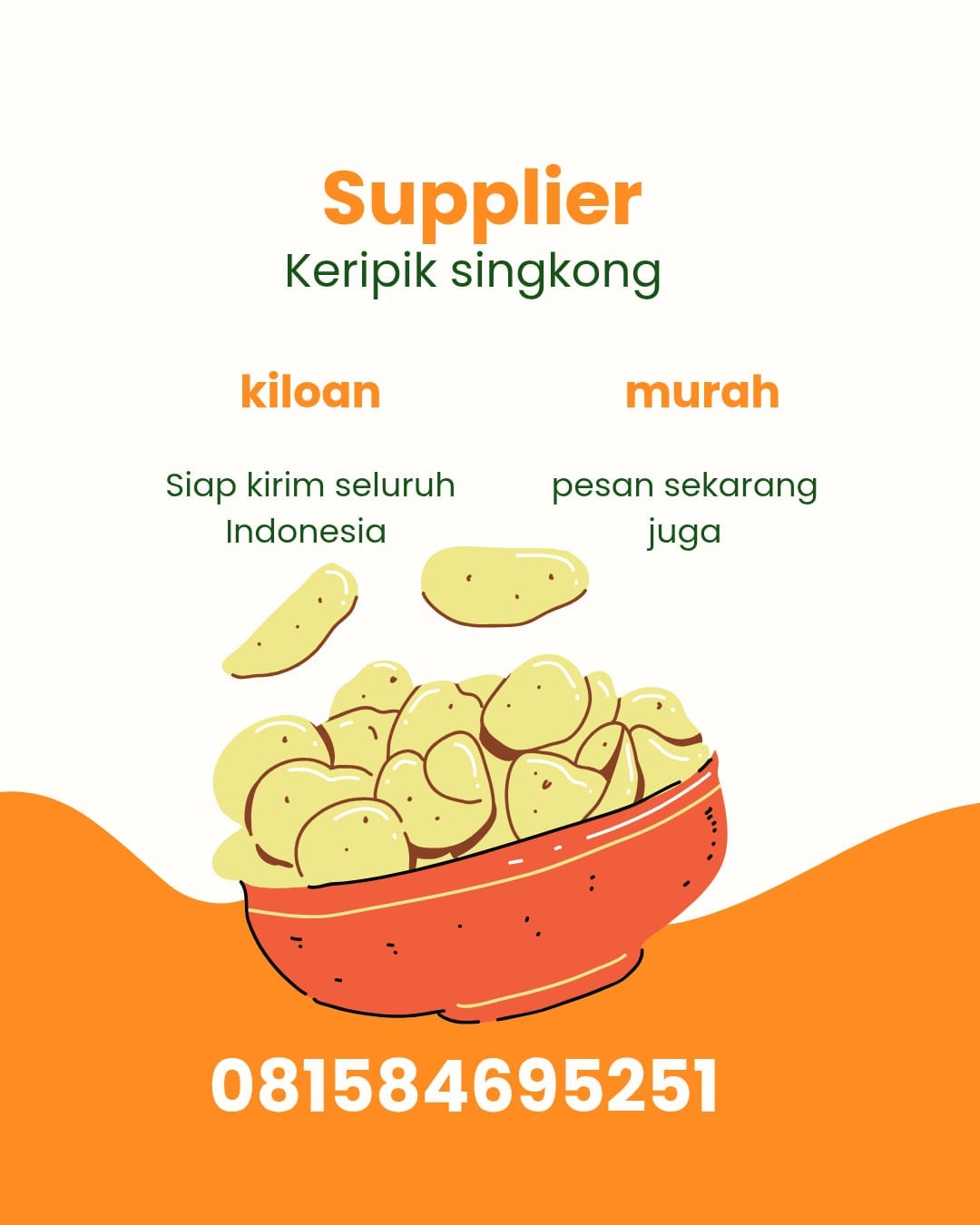 Supplier Keripik Singkong Iris Tipis Kiloan Grosir Murah Seluruh Indonesia — WA 081584695251