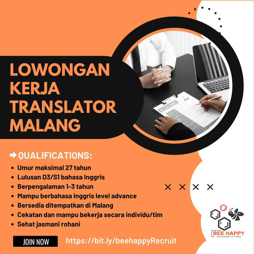 Lowongan Kerja Translator Malang. Saat ini telah dibuka Lowongan Kerja