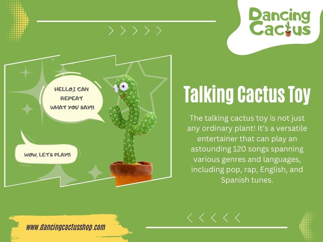 Talking Cactus Toy Dancing Cactus Shop Medium