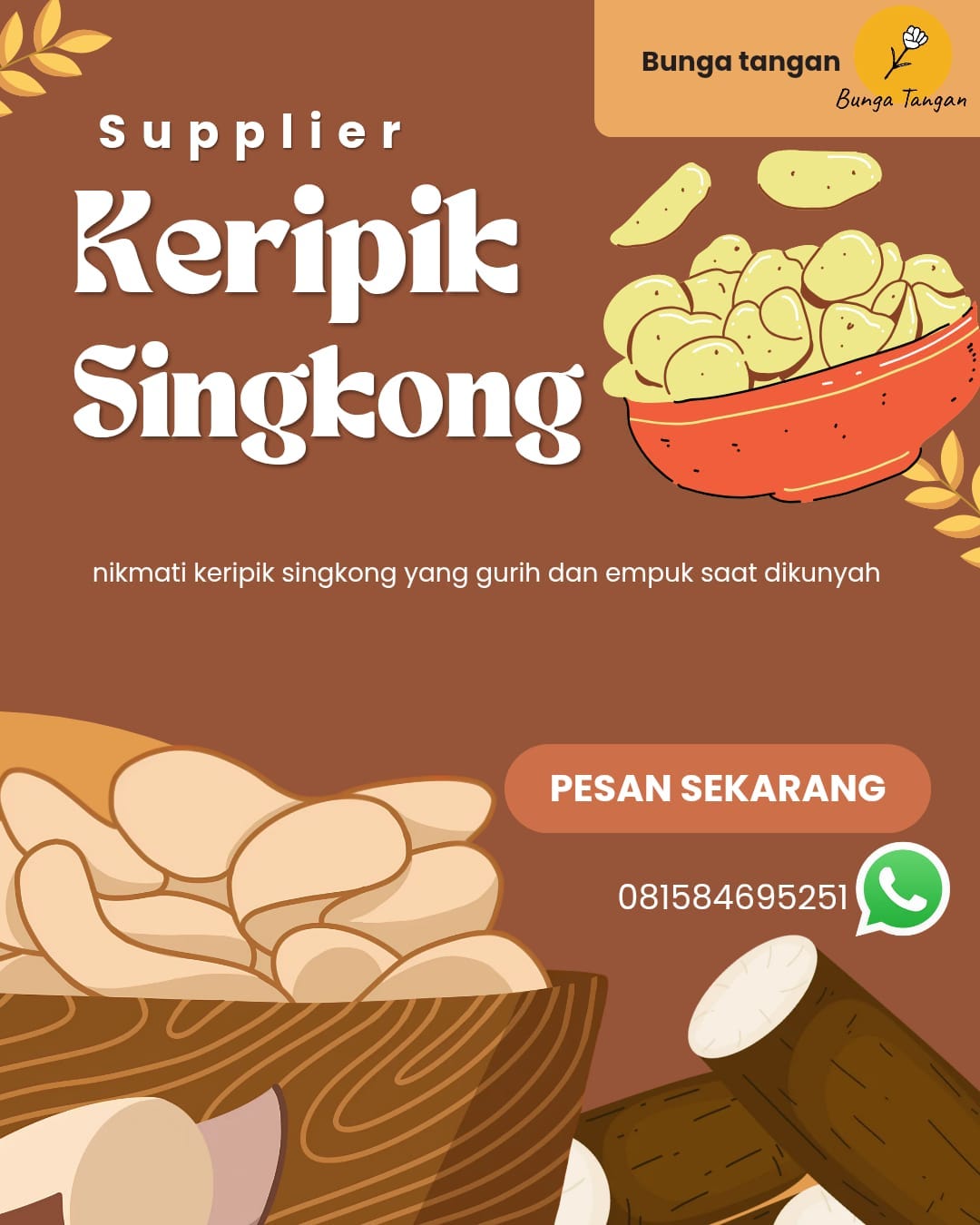 Supplier Keripik Singkong Empuk dan Renyah Kiloan Murah Seluruh Indonesia — WA [Masukkan No WA]