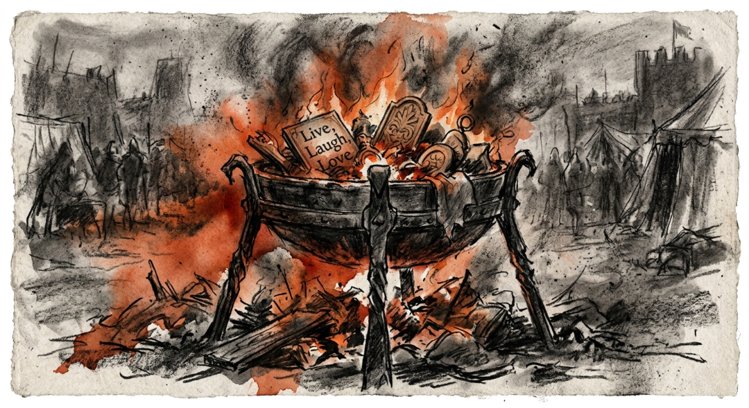 “The Brazier of the Pelennor: The Purge. A ritualistic removal of “Decoration Without Justification.” This charcoal study captures the raw energy of the flames as they consume the mundane, leaving only what is essential. Sometimes, you have to burn the old to make room for the meaningful.” Art Sketch by Misselbereth