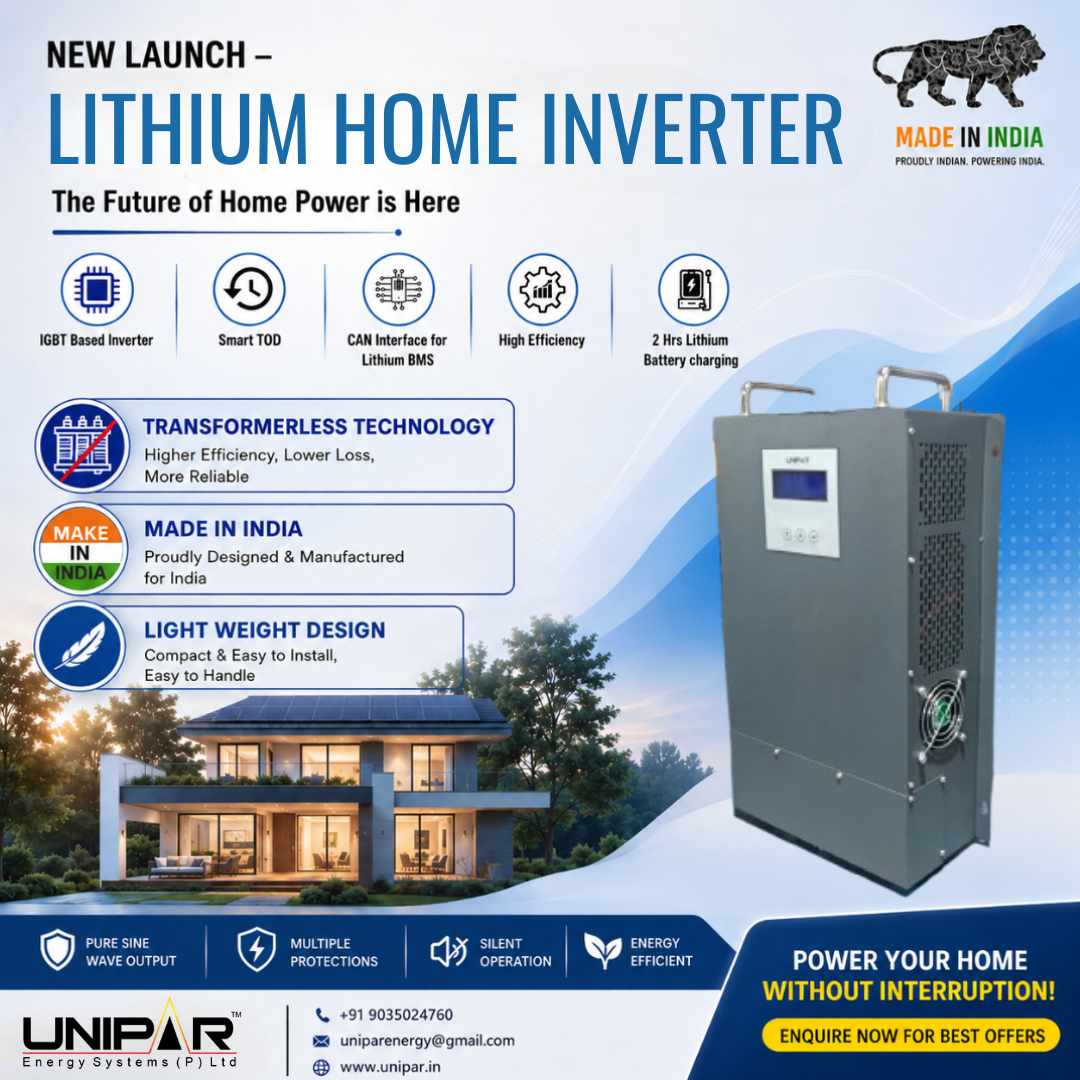 🚀🔋 NEW LAUNCH — Unipar Lithium Home Inverter ⚡🏡