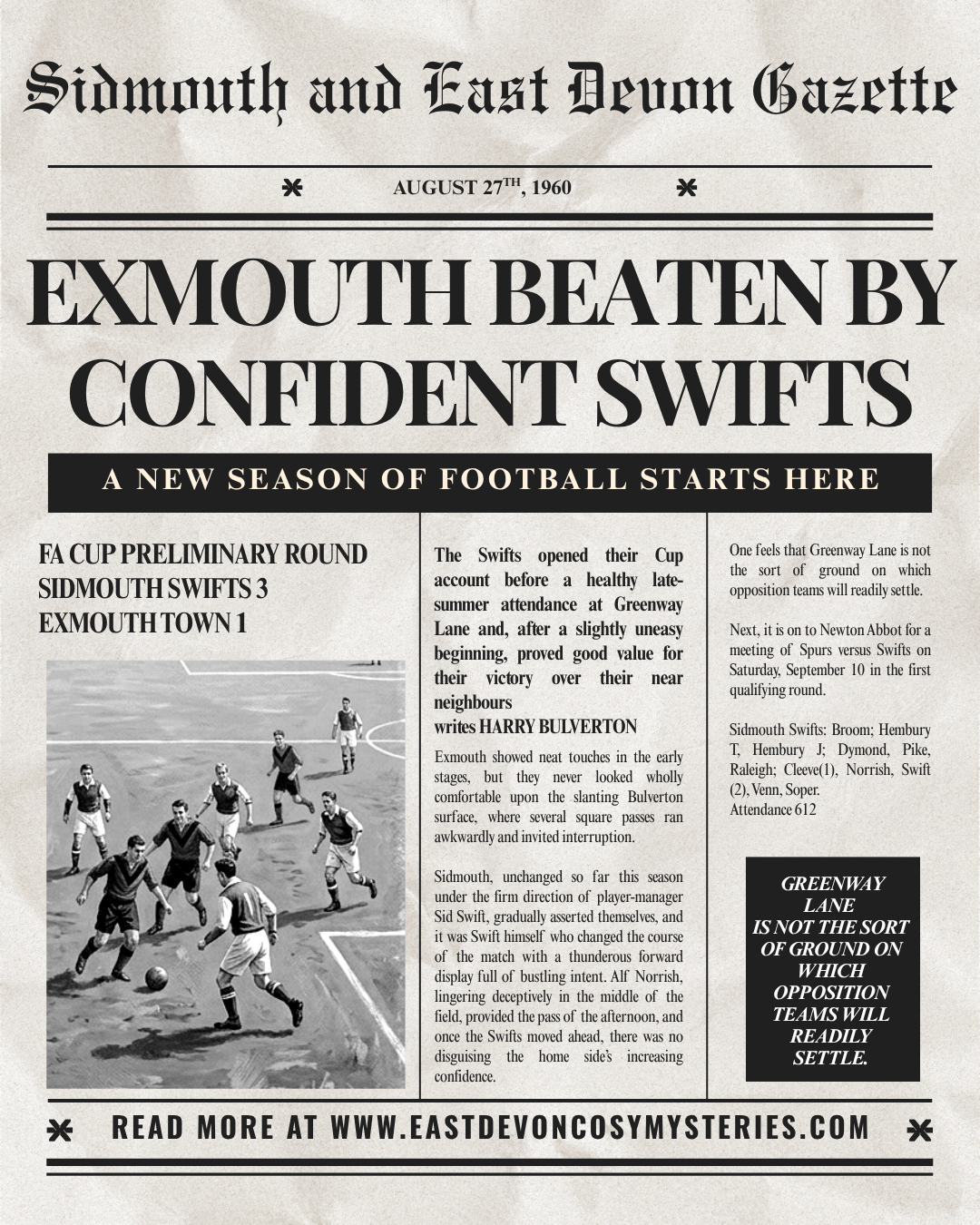 Exmouth Beaten by Confident Swifts