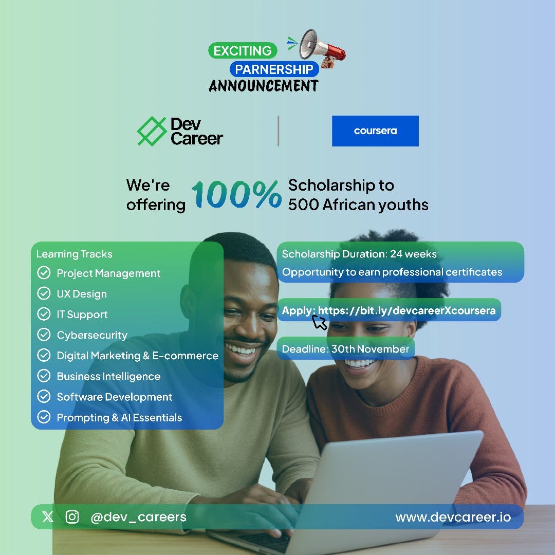DevCareer Partners with Coursera to Launch “Learning for Impact Program”, Empowering 500 African…