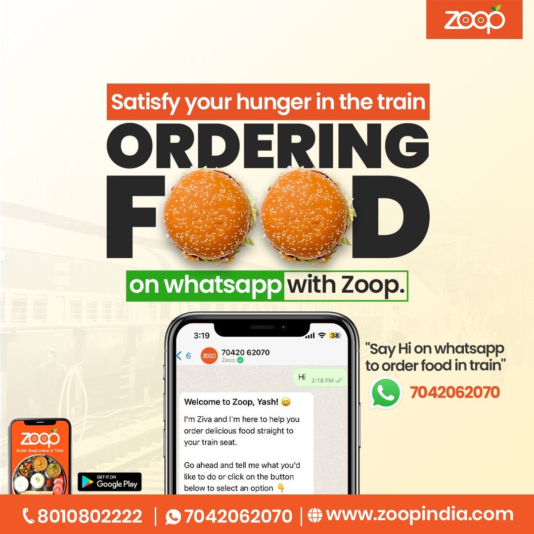 Top 5 benefits of ordering online food order in a train by Zoop Medium