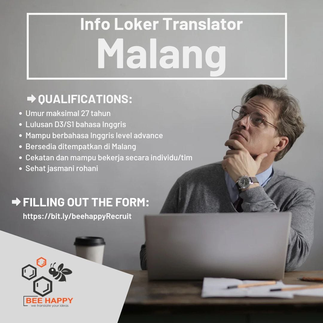 Info Loker Translation di malang. info loker Translator di malang CTA