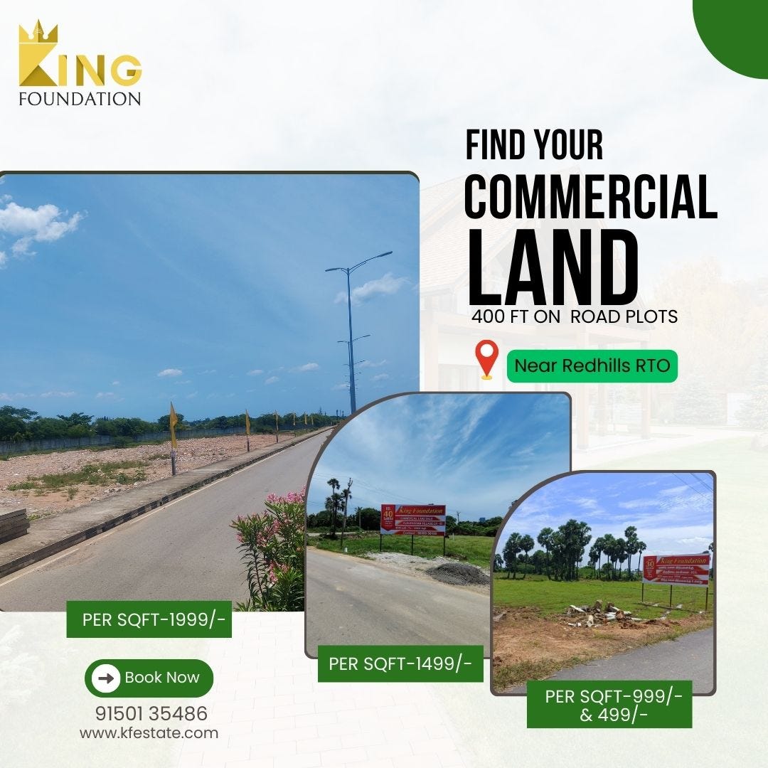 redhiCMDA approved plots for sale in Redhills by Commercial Land for