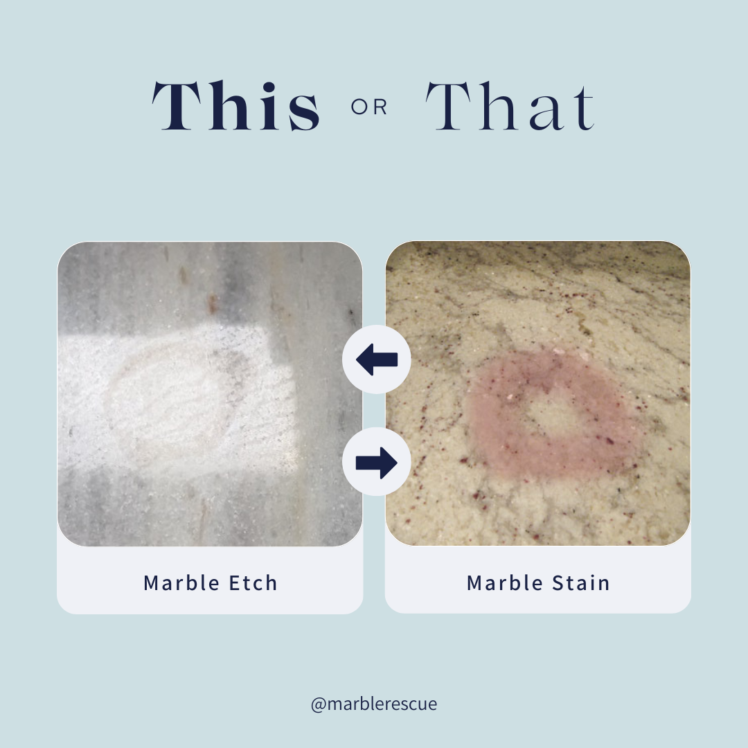 Marble Etch vs Stain Simple Way to Tell The Difference by Marble