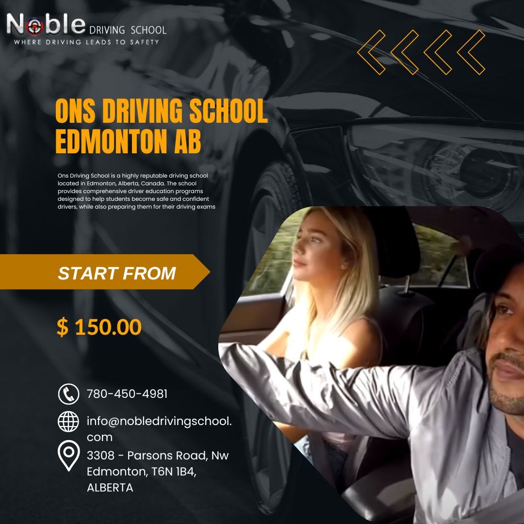 Ons Driving School Edmonton abOns Driving School Edmonton ab Noble Driving Medium