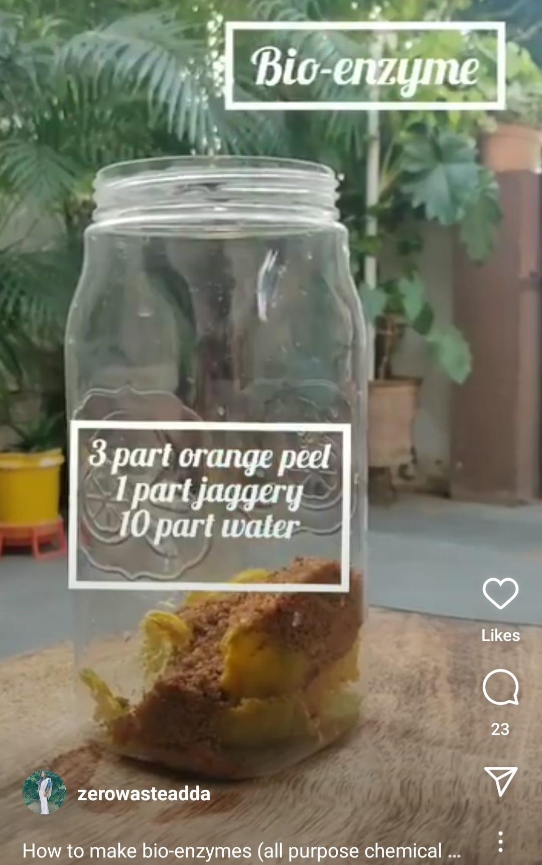 Bio Enzyme my experience Mix 3 parts of orange or lemon peels With 1