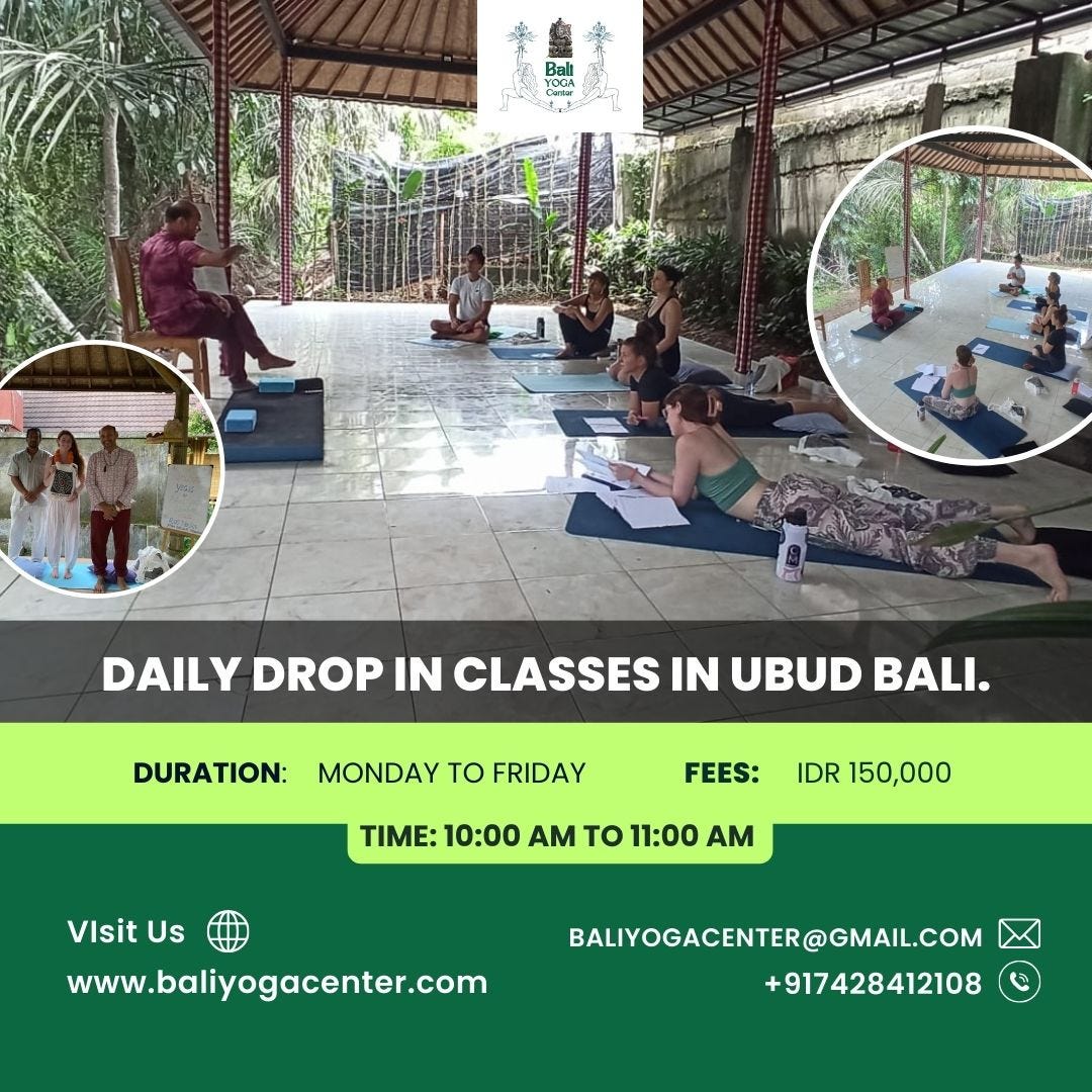 Daily Yoga Classes Ubud Bali. Drop In Classes in Ubud Bali. by Bali