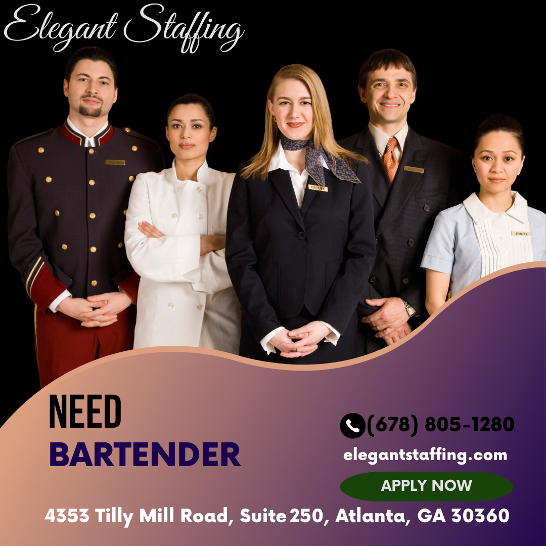 Need Bartender at Atlanta - Elegant Staffing - Medium