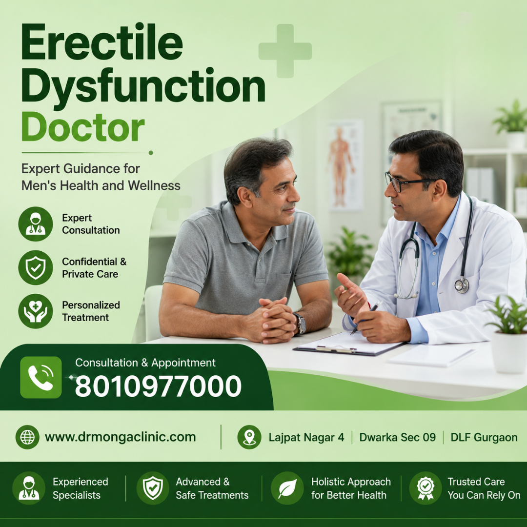 Erectile dysfunction doctorBest Erectile Dysfunction Doctor in Delhi: Expert Care at Dr Monga Medi…