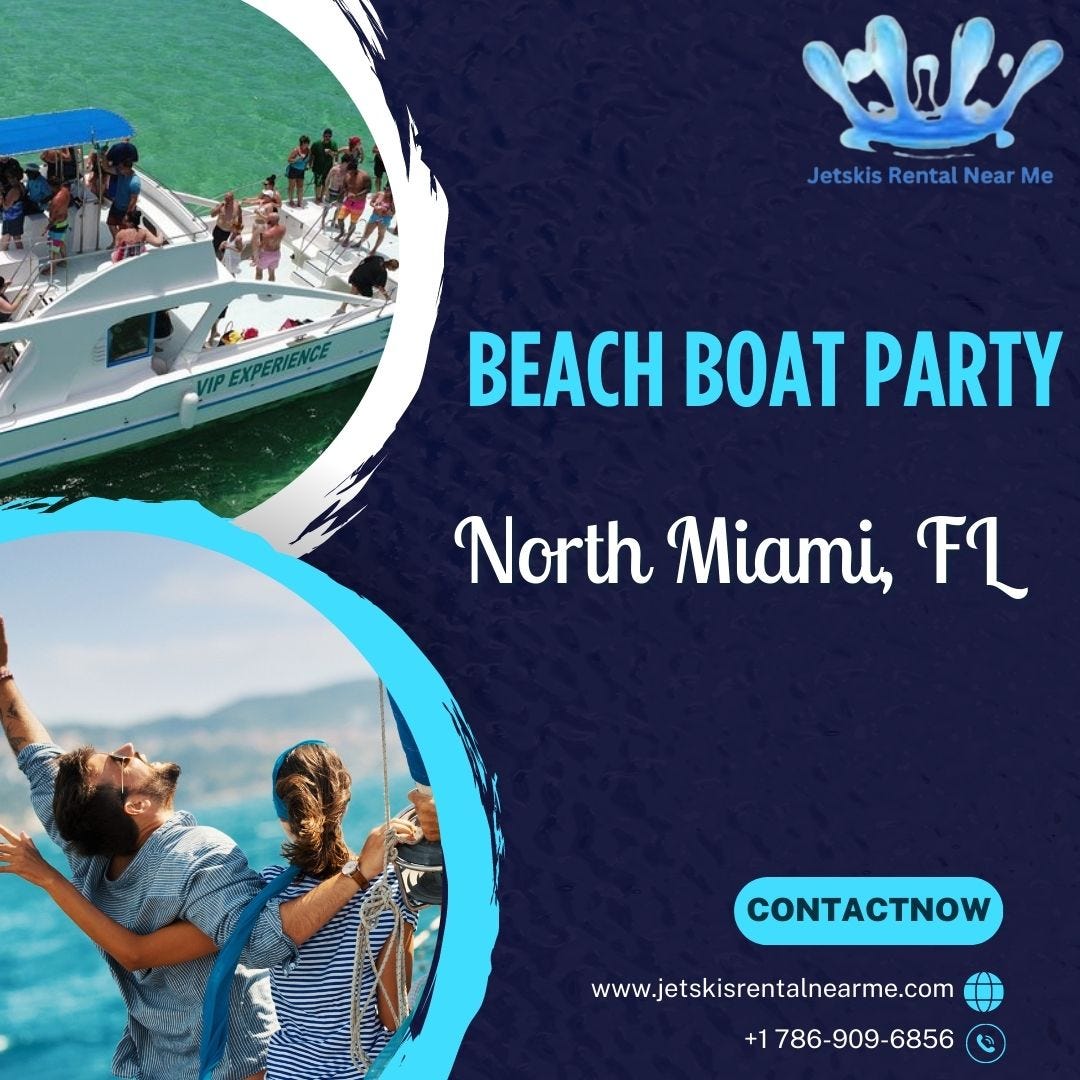 Enjoy Beach Boat Party in North Miami, FL Jetskis Rental Near Me Medium