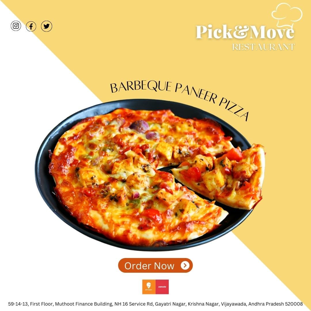barbeque paneer pizza Pick and move restaurant in vijayawada Medium