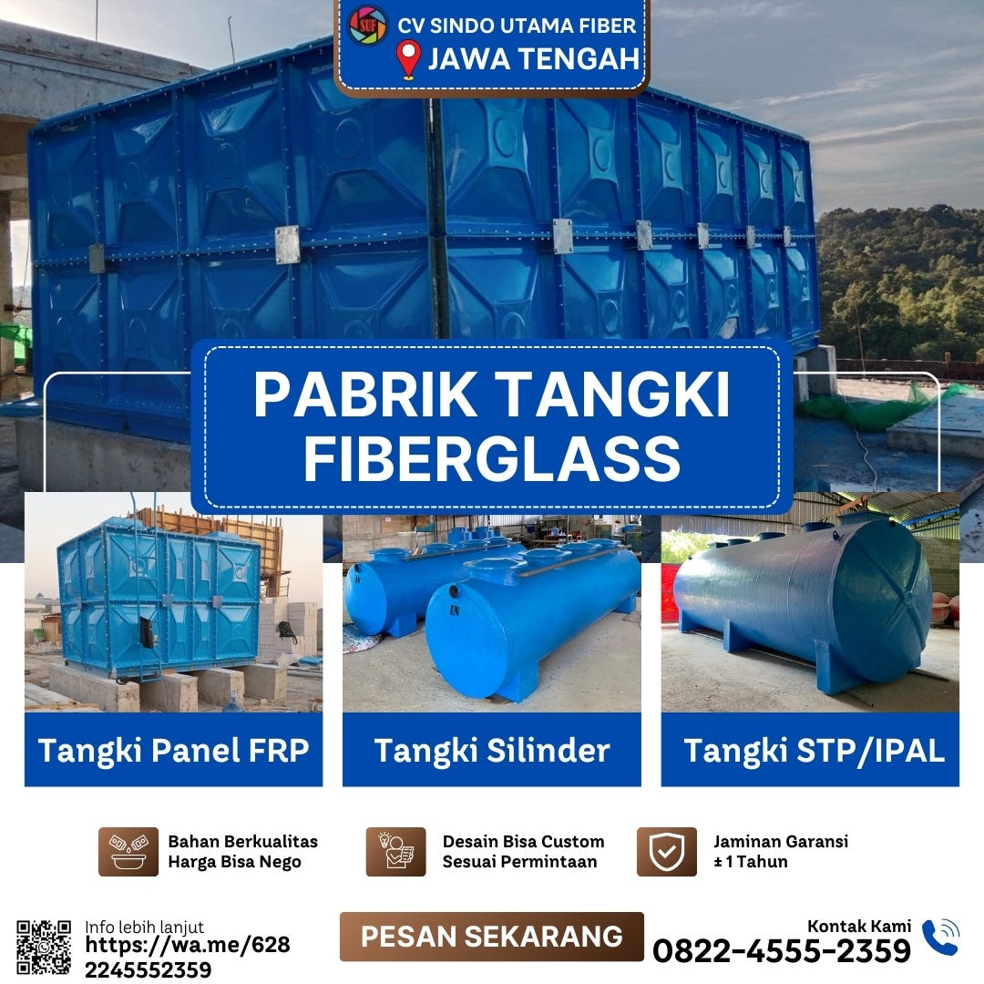 HP/WA 0822–4555–2359, BESTPRICE! Pabrik Tangki Fiberglass FRP MBG 3000 Liter Surakarta Jawa Tengah