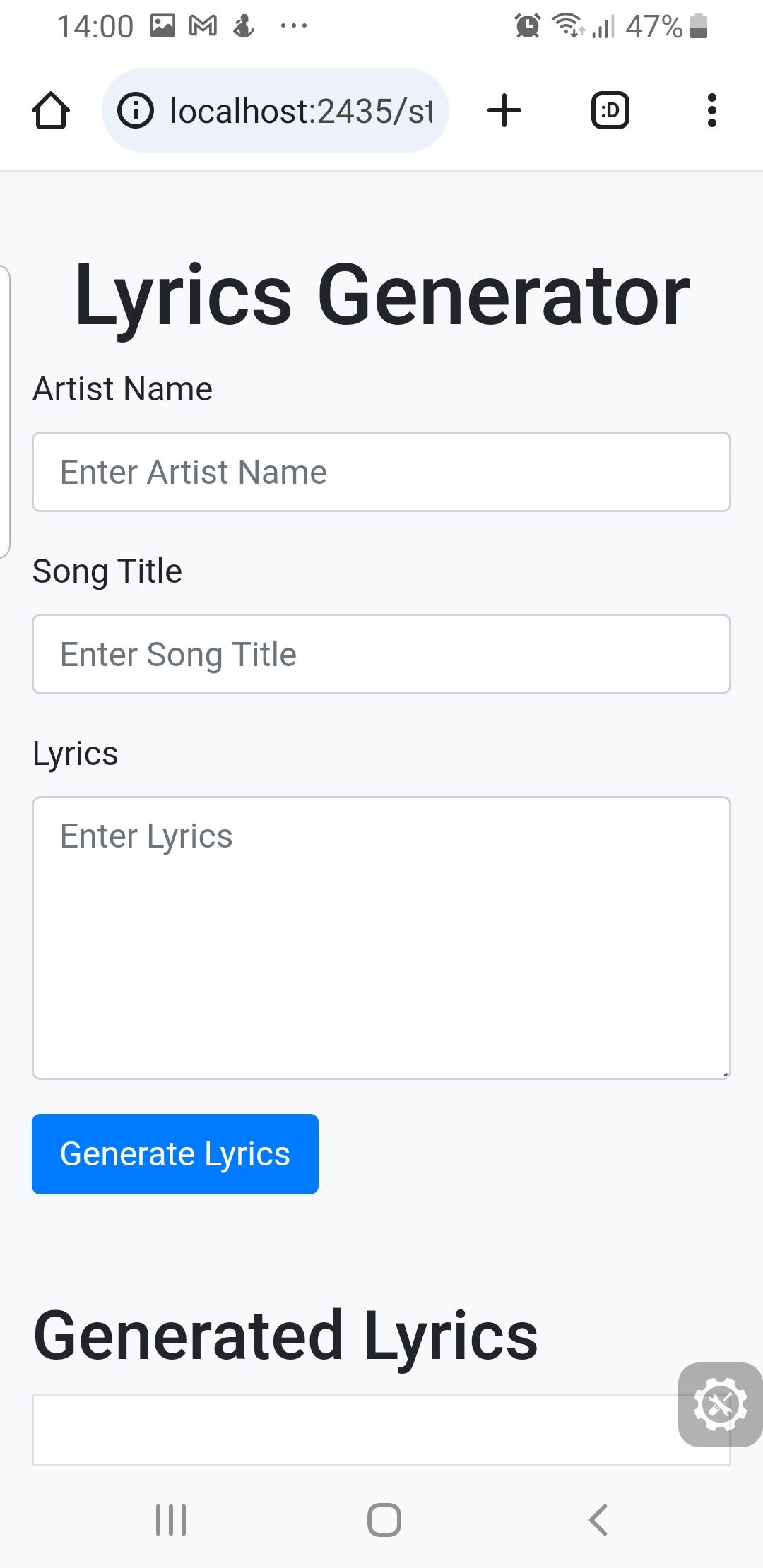 Lyrics generator Tutorial