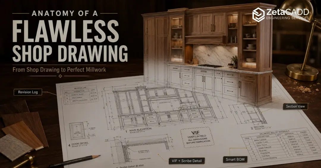 The Anatomy of a Flawless Millwork Shop Drawing: Why Precision Starts Before Fabrication