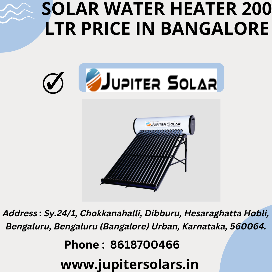 Solar Water Heater 200 Ltr Price in Bangalore Call 8618700466 | by