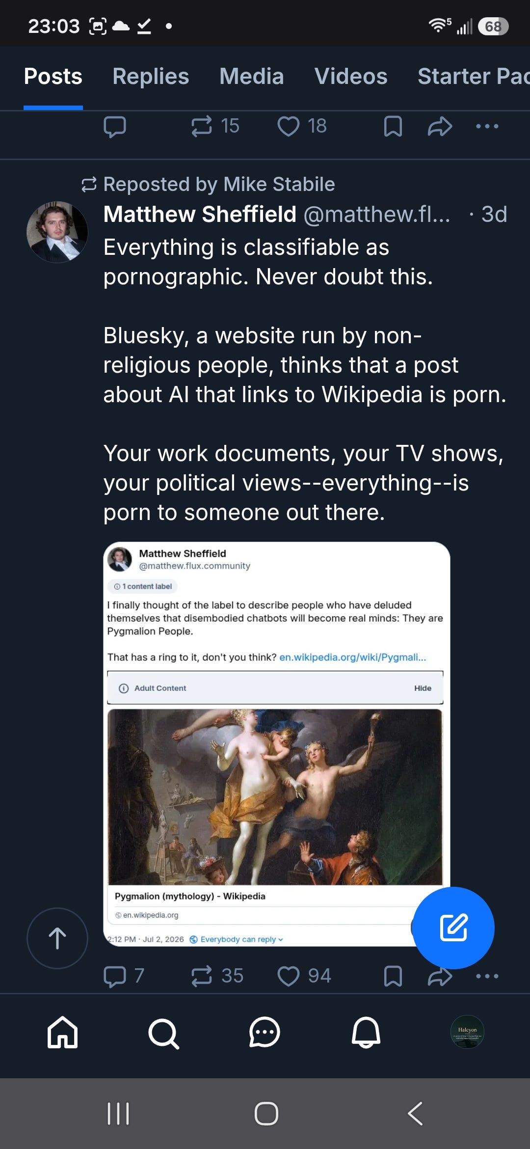 Everything can be classified as obscene or pornography.