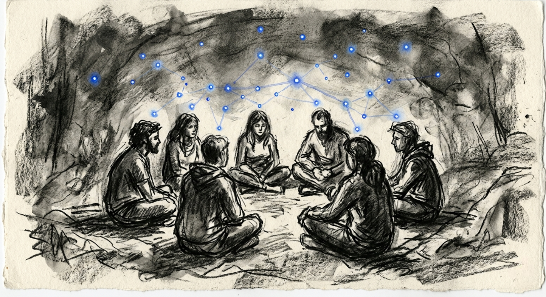 “We are distinct roots in the same forest, connected by the quiet light of shared existence.” Art Sketch by Misselbereth