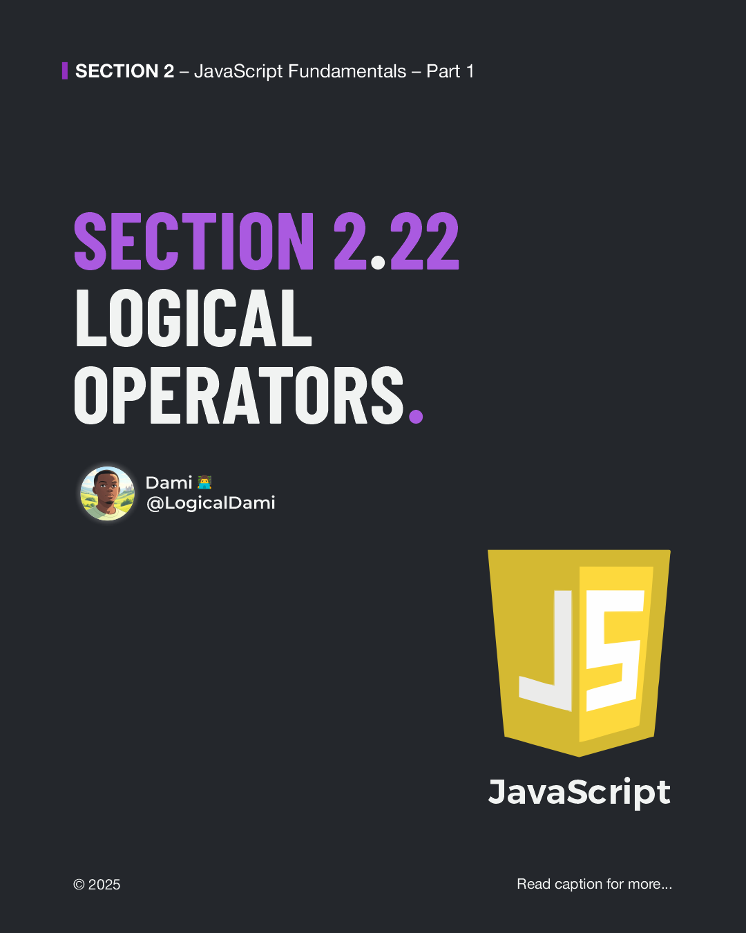 Section 2.22 — Logical Operators. Learning JavaScript | by LogicalDami ...